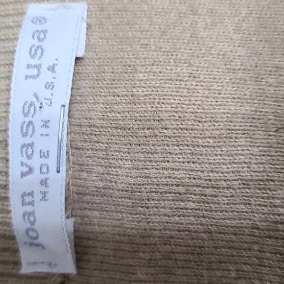 VTG? Joan Vass USA Women's Cardigan Sweater Tan Button Up Sz 1(Approx L)GUC READ - Picture 7 of 12